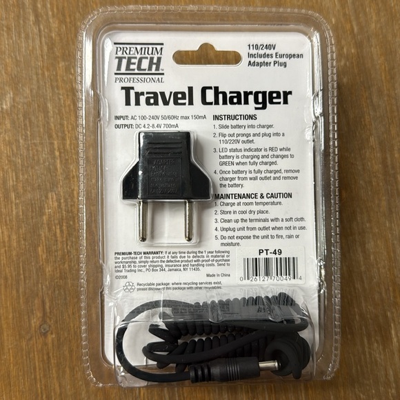 Premium Tech Professional Digital Travel Charger PT-49 for Sony NP-BN1 Sealed - Picture 2 of 7
